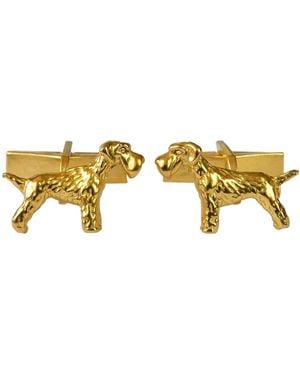 Simon Kemp Jewellers Schnauzer Cufflinks Eighteen Carat On Sterling - Metallic