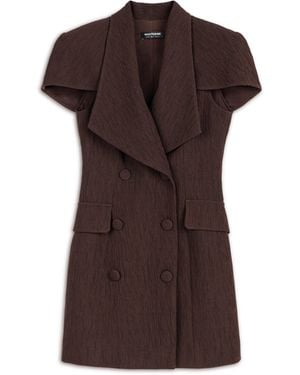 Nocturne Coffee Mini Dress With Bolero Detail - Brown