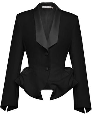 POST MERIDIEM Jacket With An Airy Peplum - Black