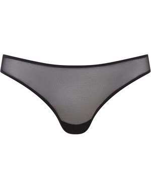 Hedonista Lingerie Mesh Full Coverage Bikini Brief - Grey