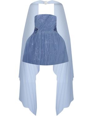 Tuba Ergin Mira Mini Dress - Blue