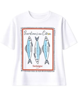 Yumi' Cotton Summer Motif T-Shirt - White