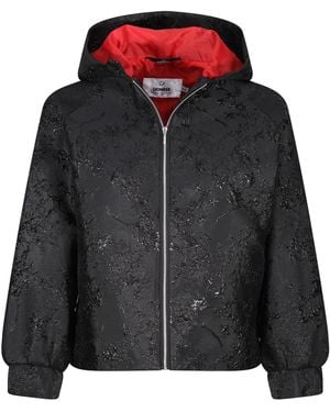 Lioness by Tf The Embossed Flowery Hoodie Jacket - Black