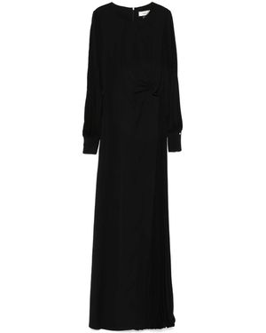 Nissa Pleat-Detail Maxi Dress - Black