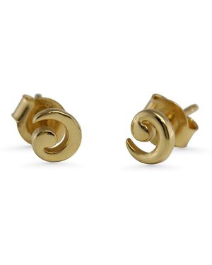 Isla Silver Tiny Spiral Stud Earrings - Metallic