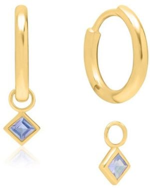 Auree Venice Tanzanite Huggie Hoop Earrings - Metallic