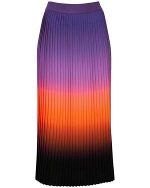 Lalipop Design Maxi Pleated Ombre Skirt - Purple