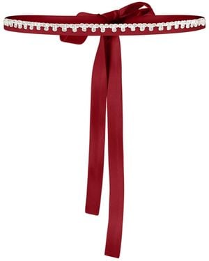 Tia Dorraine Crystal-Embellished Belt - Red