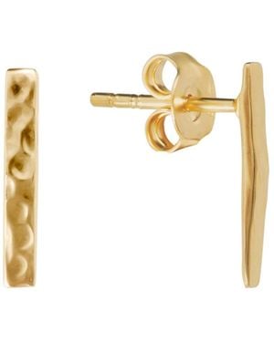 Jovonna London Lana Hammered Bar Stud Earrings - Metallic