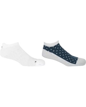 Peper Harow - Made in England Organic & Polka Trainer Socks Bundle - Blue