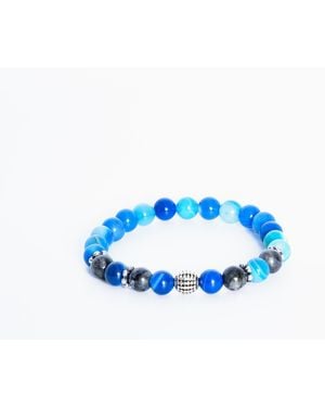 Addicted Wealth Sterling Bracelet With Labradorite & Jade - Blue
