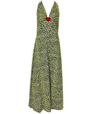 Couture to Your Door Leopard Print Cotton Maxi Dress - Green