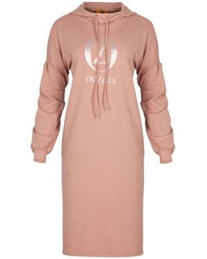 Oh!Zuza Hooded Sweatshirt Midi Dress - Pink