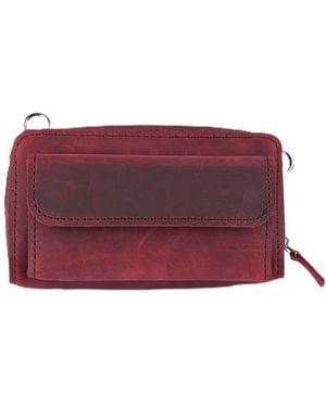 Springmoonatelier Handmade Fire Leather Crossbody Bag - Red