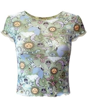 OW Collection Saylor Baby Fit Graphic T-Shirt - Blue