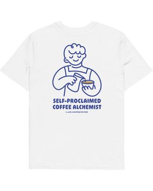 Anchor and Crew Gustatory Coffee Alchemist Organic Cotton Embroidered T-Shirt - Blue