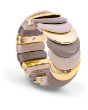 Saachi Layered Crescent Stretch Bracelet - Metallic