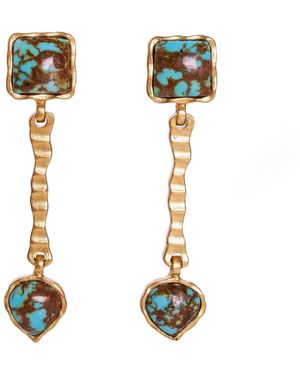 Christina Greene Deco Russes Drop Earring - Metallic