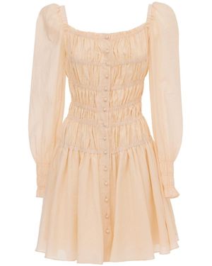 Georgette Neutrals Celeste Soft Mini Dress - Natural