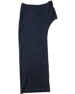 Circular Path Denim Maxi Skirt - Blue