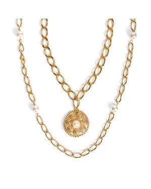Caramel Vintage Jewellery Vera Double Necklace Set - Metallic