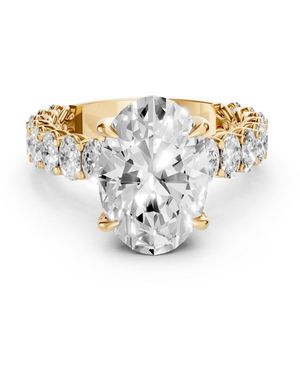 Aya Fine Jewelry Elara 3 Carat Oval & Round Igi Certified Lab Grown Diamond Pave Engagement Ring - White