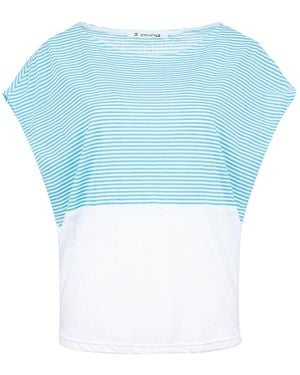 Conquista Sleeveless Stripe Detail Jersey Top - Blue