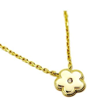 VicStoneNYC Fine Jewelry Baby Diamond Flower Necklace - Metallic