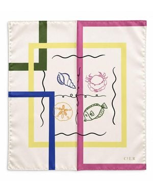 Cier Sea Creature Squares Scarf - Pink
