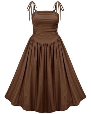 Amy Lynn Alexa Chocolate Puffball Dress - Brown