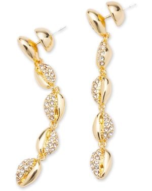 Classicharms Lucia Cascade Pavé Crystals Shell Drop Earrings - Metallic