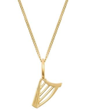 Katie Mullally Harp Charm Necklace Plated - Metallic