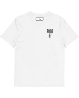 Anchor and Crew Cassette Monkey Organic Cotton Embroidered T-Shirt - White
