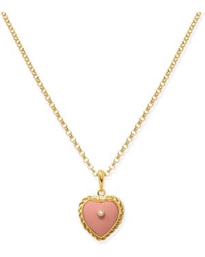 Vintouch Italy Lovelight-Plated Heart Necklace - Metallic