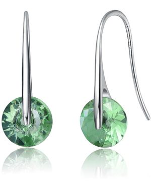 Genevive Jewelry Rachel Glauber Elegant Plated With Round Mint Cubic Zirconia Hook Earrings - Green