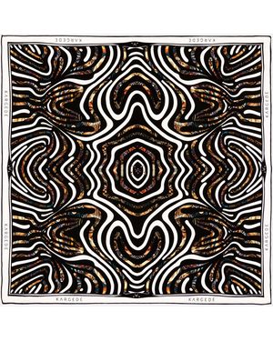 Kargede Designer Silk Scarf - Black