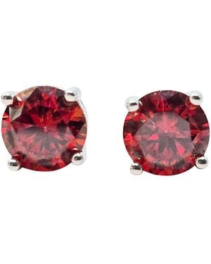 Harfi Ruby Moissanite Crystal Sterling Earrings - Red