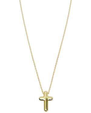 Argento Vivo Puffy Cross Necklace - Metallic