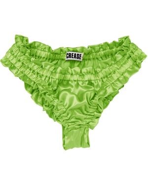 CREASE Silk Scalloped Briefs - Green
