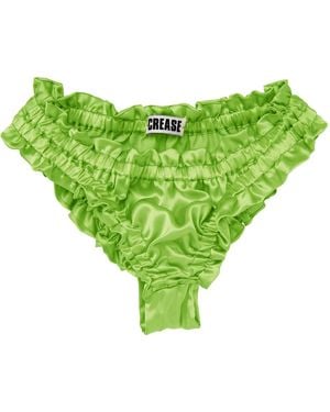 CREASE Silk Scalloped Briefs - Green