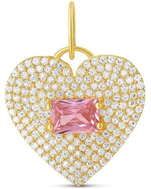 SHYMI Pave Heart & Stone Charm - Pink