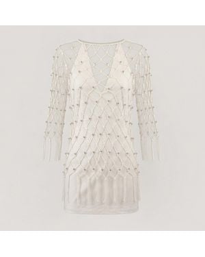 Tohen Neutrals Manon Beaded Mini Dress - White