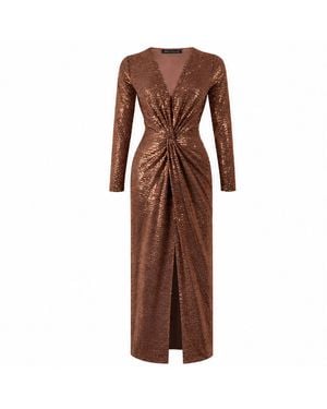 Me & Thee Reach For The Stars Copper Sequin Maxi Dress - Purple