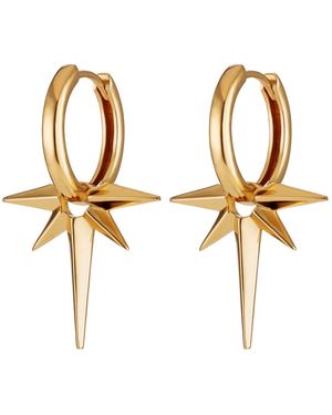 Scream Pretty Angel Star Charm Hoop Earrings - Metallic