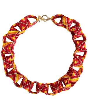 Iliana Arrazola Bold Chunky Link Necklace, And - Red