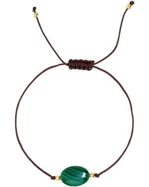 Becket + Quill Malachite Macramé Bracelet - Metallic