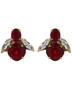 Vickisarge Yuletide Baby Bee Earrings - Red