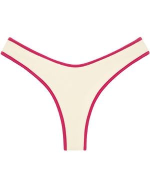 Montce Neutrals Cream Raspberry Binded Lulu Bikini Bottom - Pink