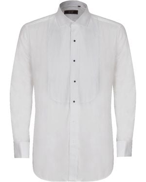 DAVID WEJ Ashton Collar Double Cuff Dress Shirt – - Blue