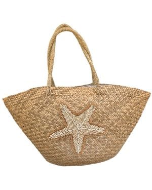 OhSun Neutrals Selene Embroidered Tote - Natural